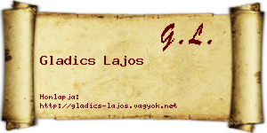 Gladics Lajos névjegykártya